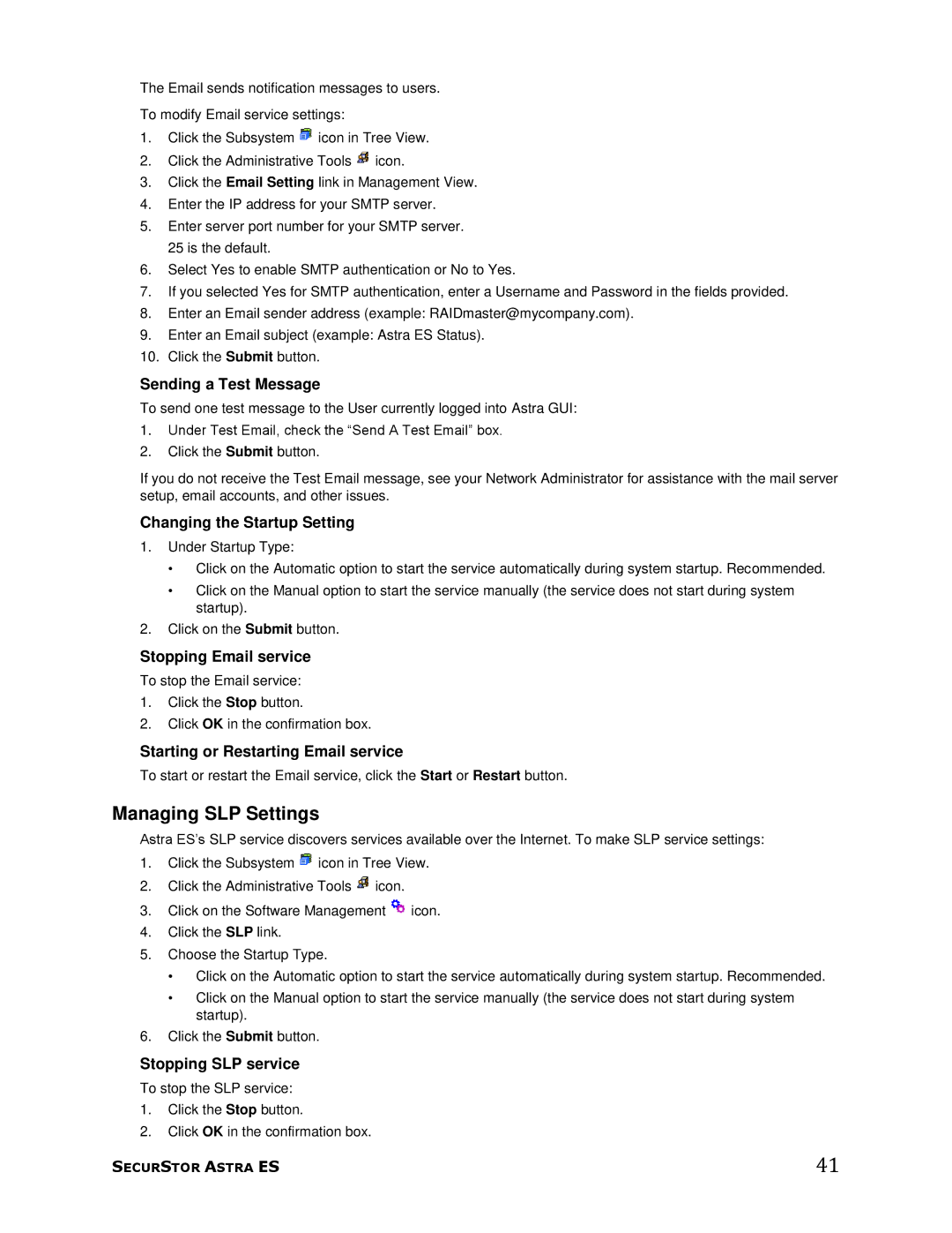 Meridian Data 1 manual Managing SLP Settings 