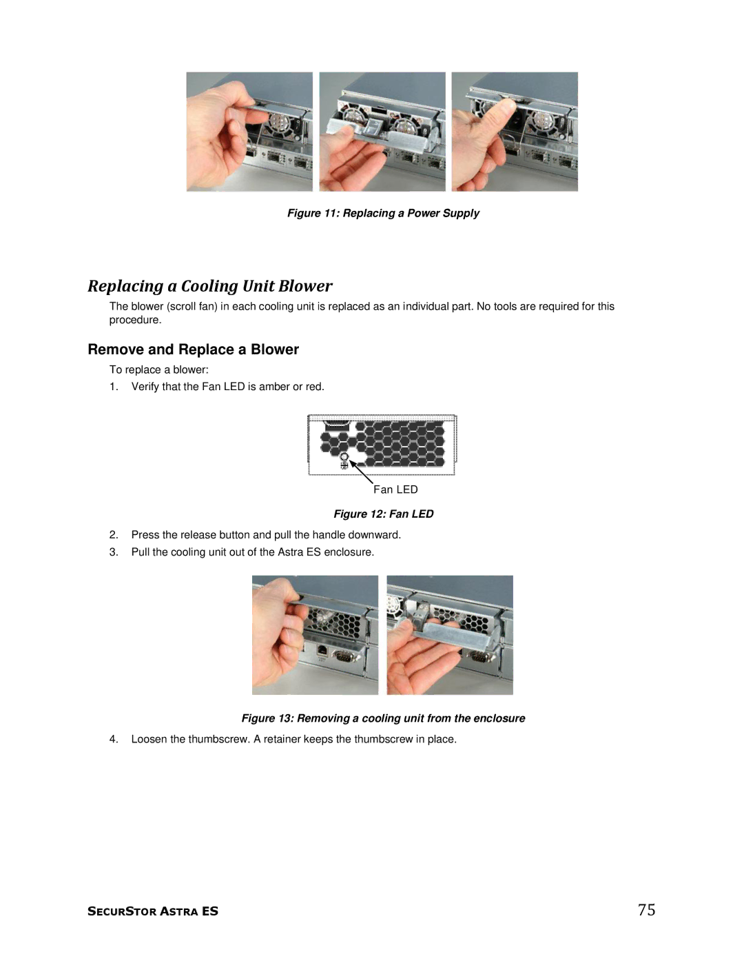 Meridian Data 1 manual Replacing a Cooling Unit Blower, Remove and Replace a Blower 