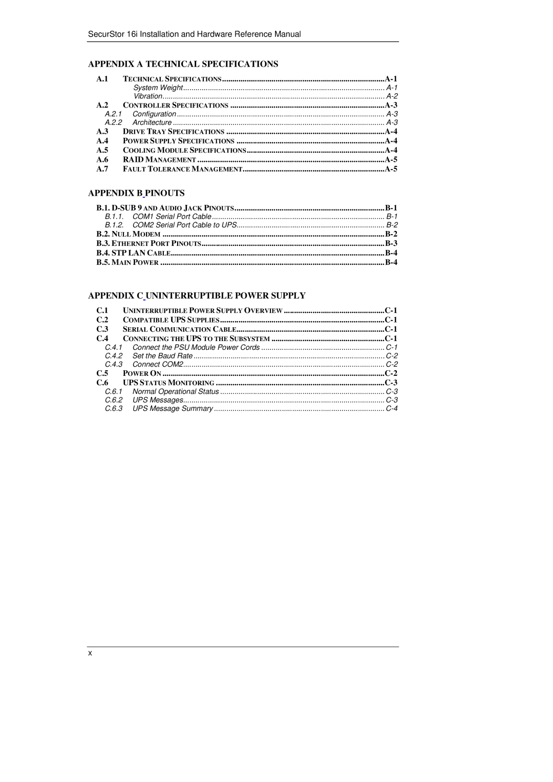 Meridian Data 16i manual Appendix a Technical Specifications 