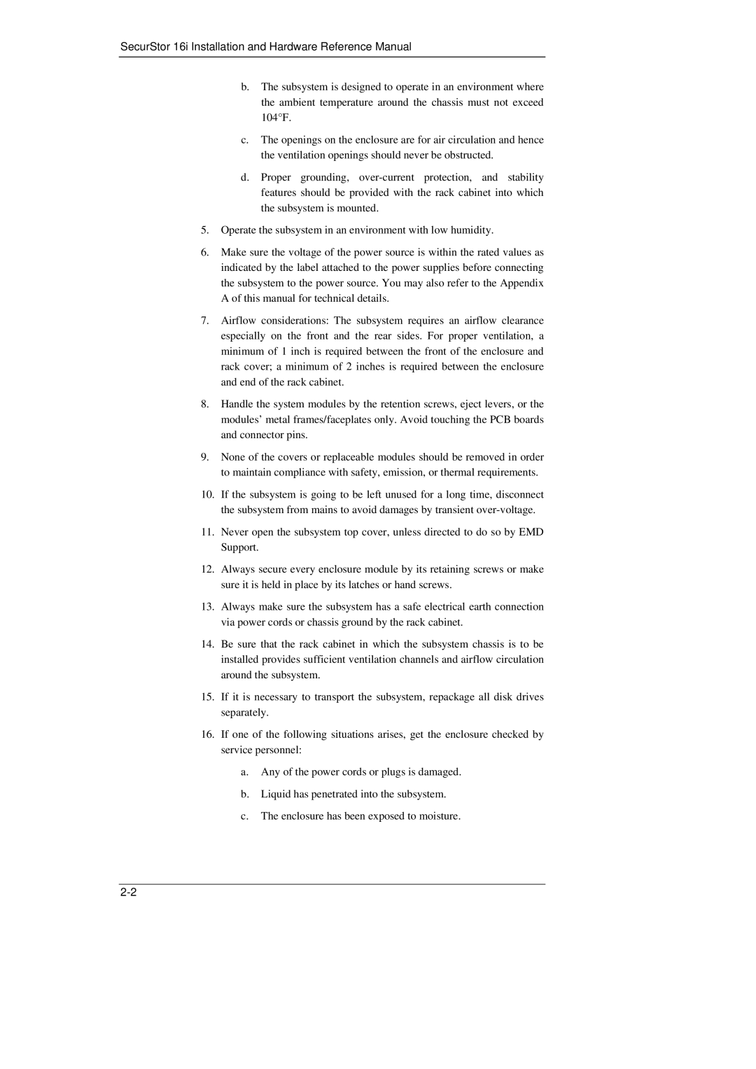 Meridian Data manual SecurStor 16i Installation and Hardware Reference Manual 