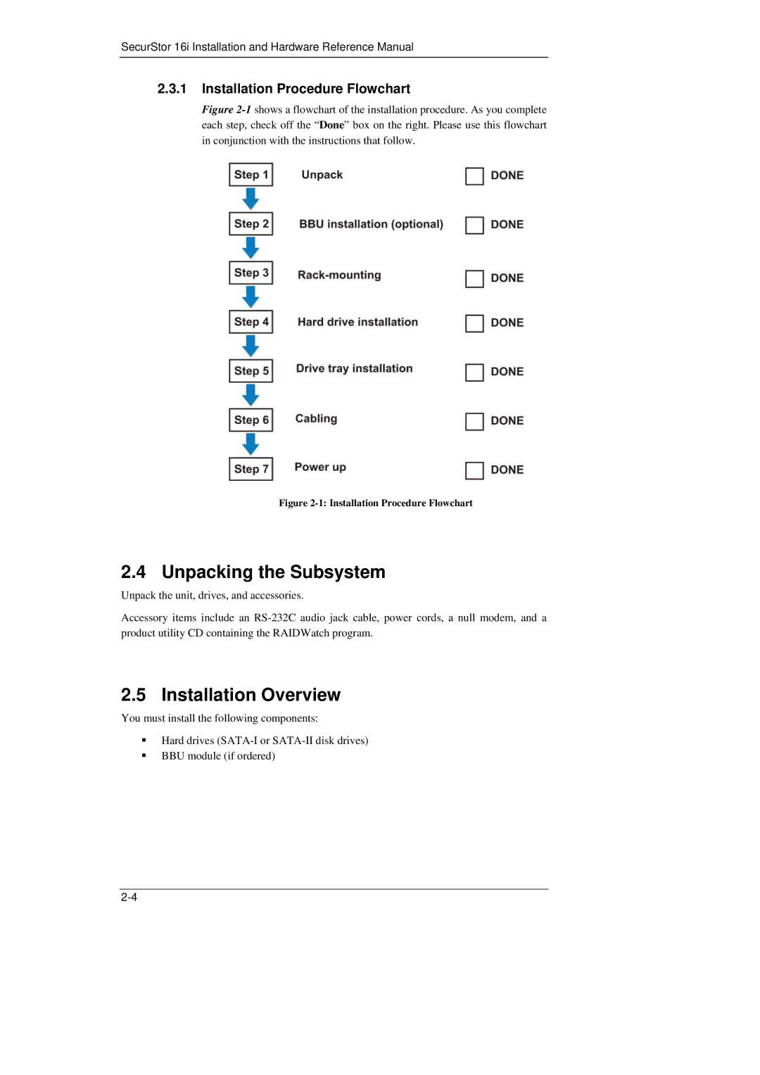 Meridian Data 16i manual Unpacking the Subsystem, Installation Overview, Installation Procedure Flowchart 