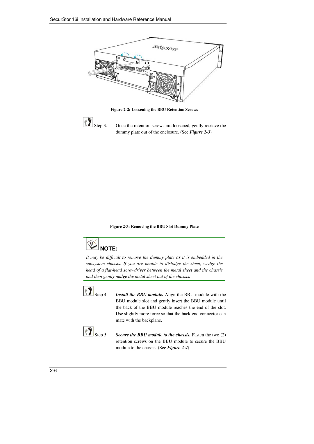 Meridian Data 16i manual Loosening the BBU Retention Screws 