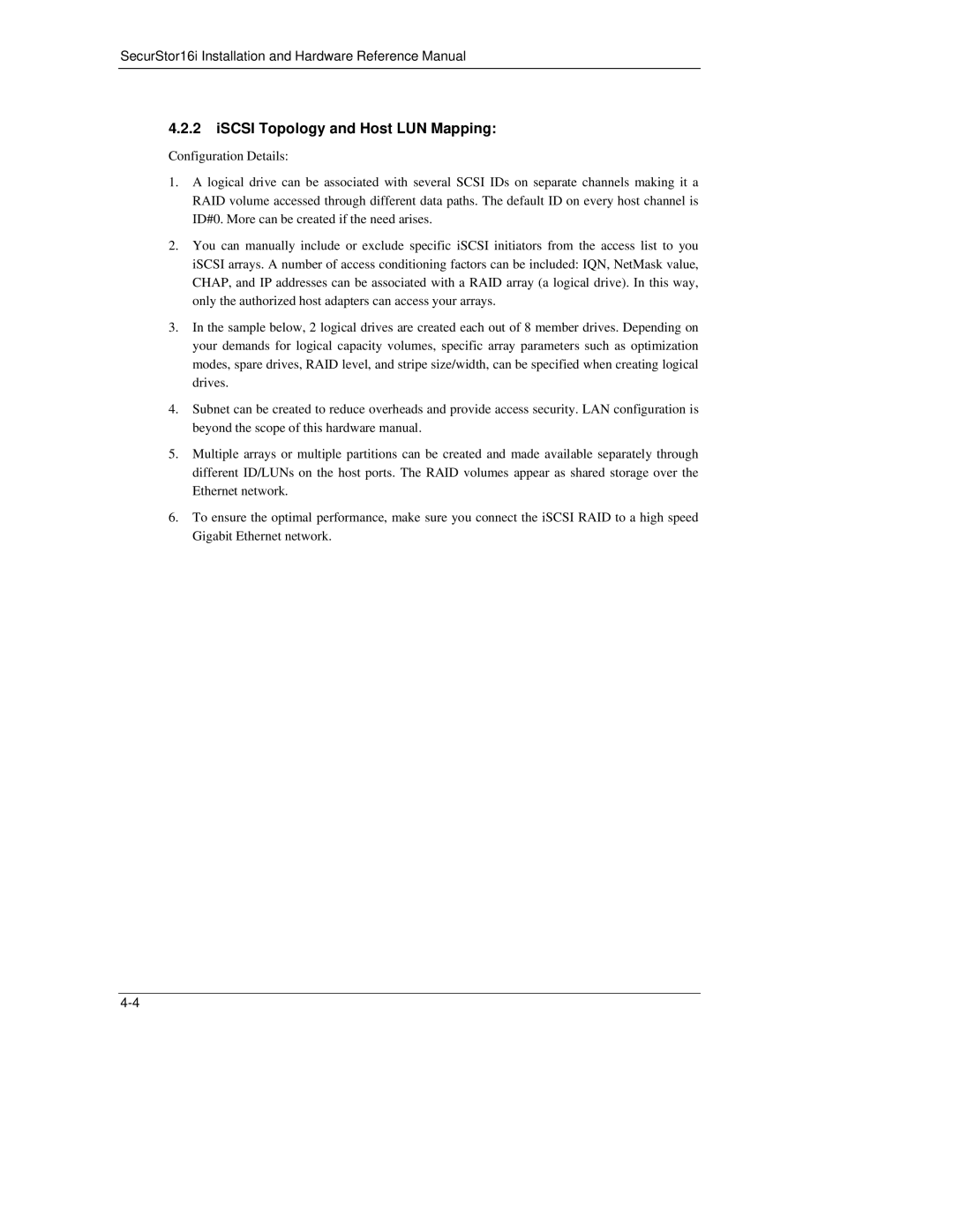 Meridian Data 16i manual ISCSI Topology and Host LUN Mapping 