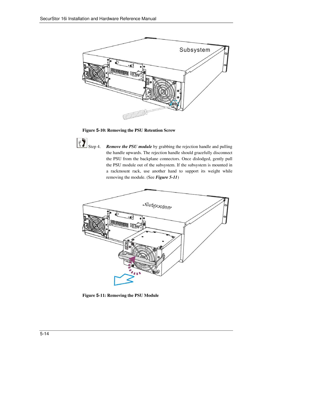 Meridian Data 16i manual Removing the PSU Retention Screw 