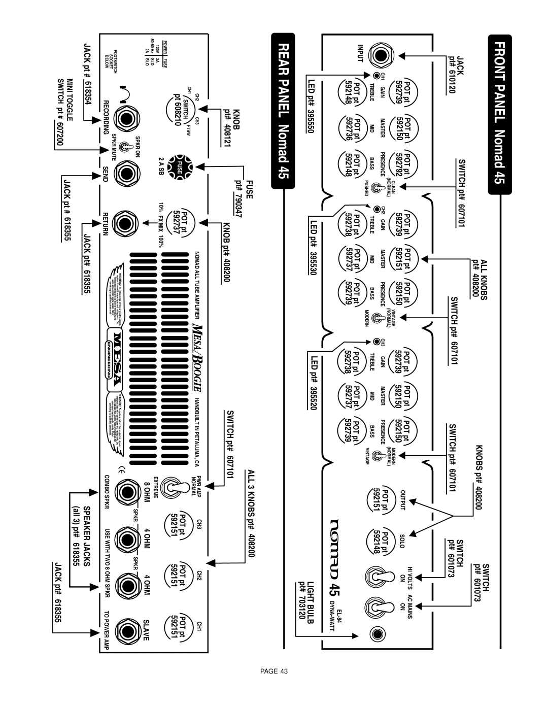 Mesa/Boogie 55, 100, 45 owner manual ALL Knobs 