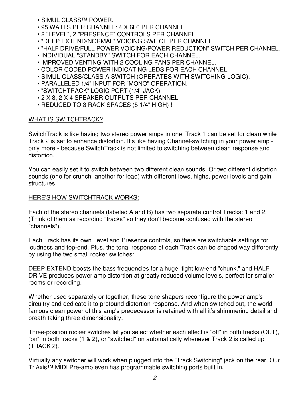 Mesa/Boogie 395 manual Heres HOW Switchtrack Works 