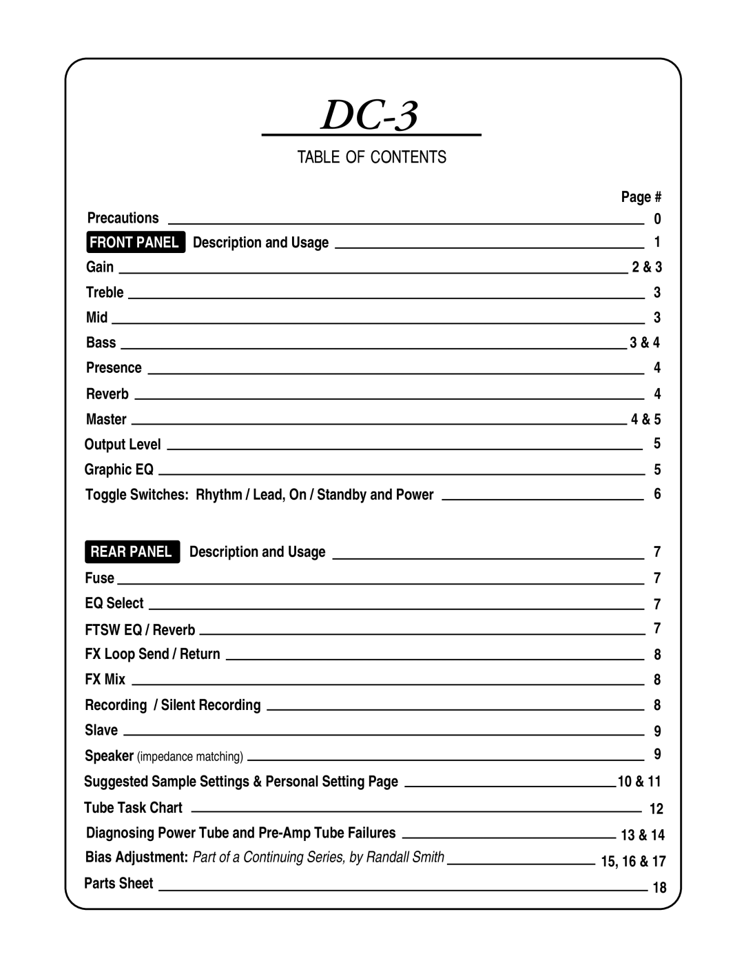 Mesa/Boogie DC3 manual DC-3 