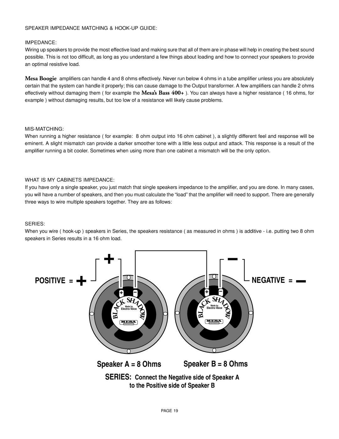 Mesa/Boogie F-50, F-100 Speaker Impedance Matching & HOOK-UP Guide, Mis-Matching, What is MY Cabinets Impedance, Series 