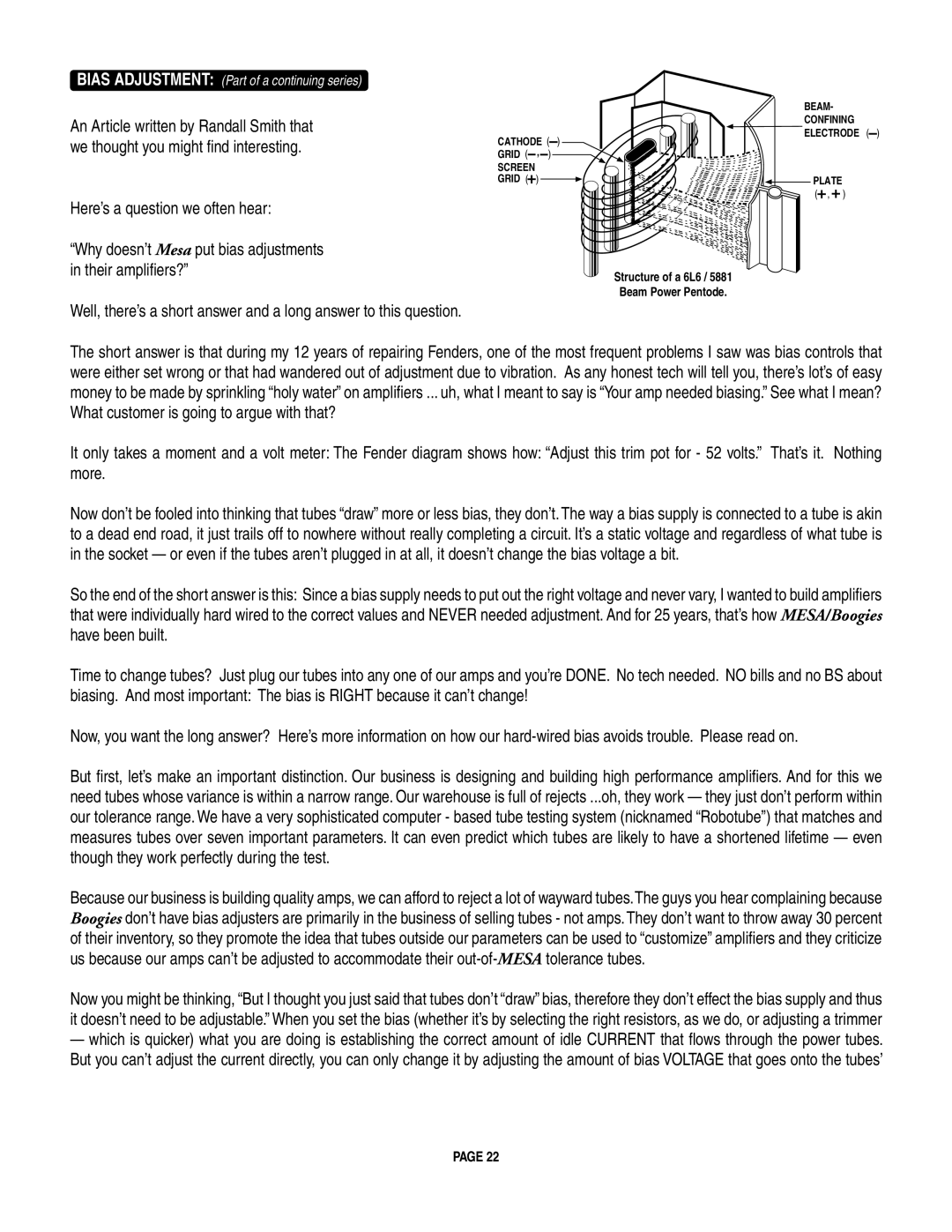 Mesa/Boogie LoneStar Amplifier owner manual More 