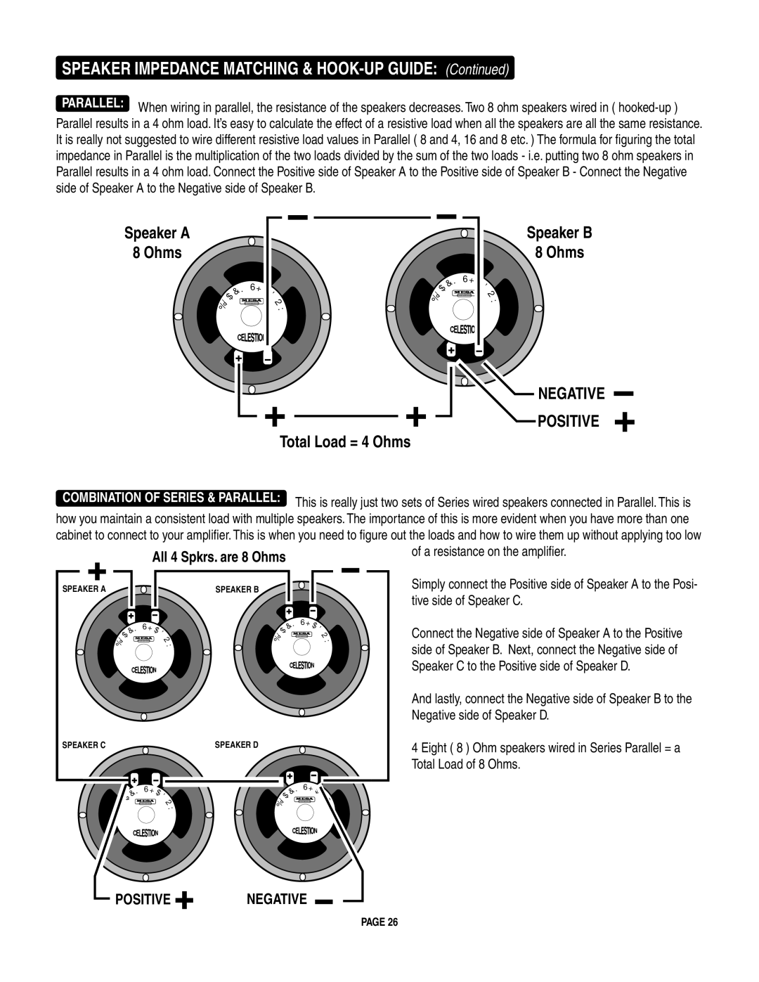 Mesa/Boogie LoneStar Amplifier owner manual Speaker Impedance Matching & HOOK-UP Guide, A resistance on the ampliﬁ er 