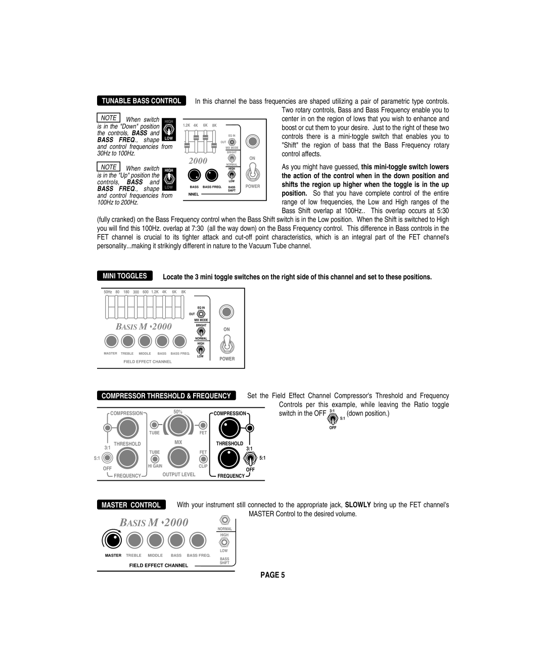 Mesa/Boogie M 2000 owner manual Basis M 