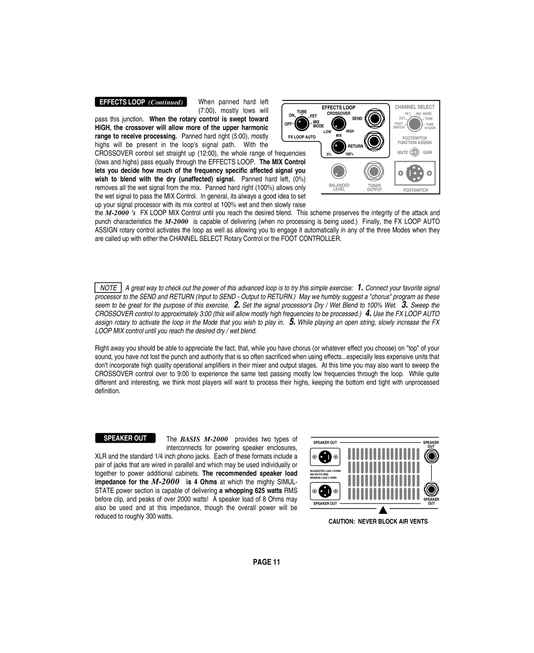 Mesa/Boogie M 2000 owner manual Speaker OUT 