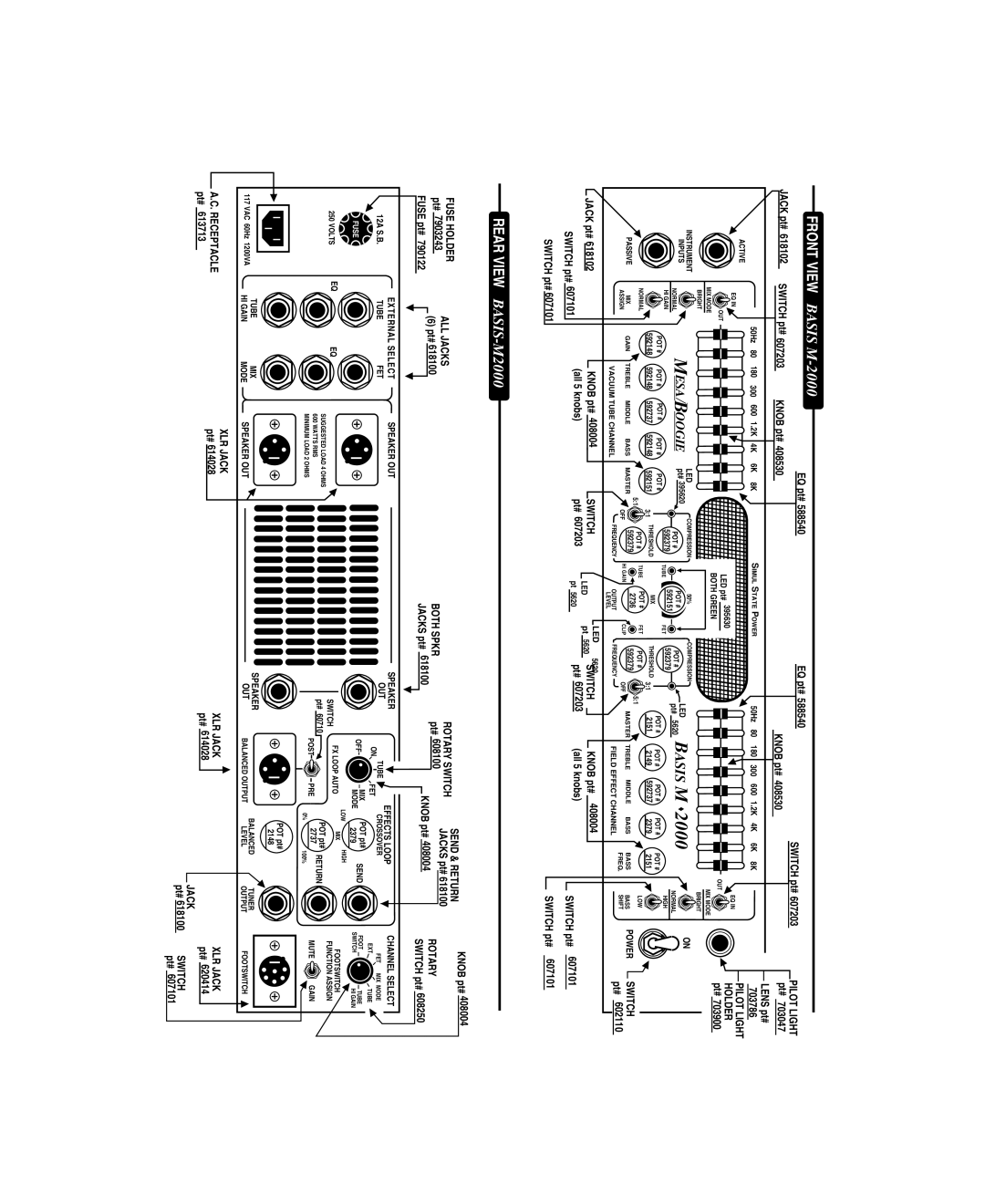 Mesa/Boogie M 2000 owner manual Front View Basis M-2000 