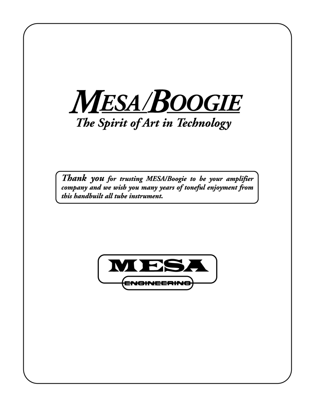 Mesa/Boogie M6 owner manual 