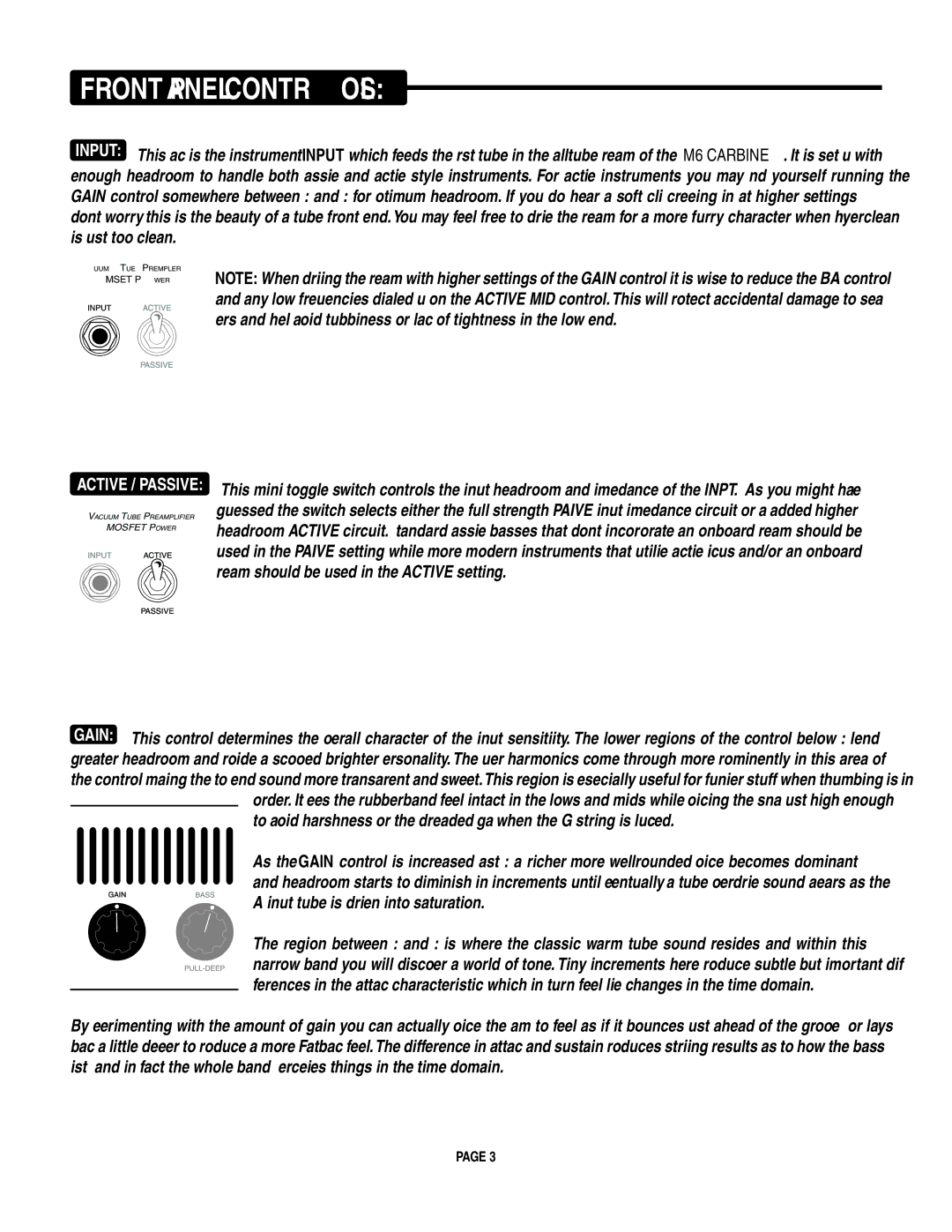 Mesa/Boogie M6 owner manual Front Panel Controls 