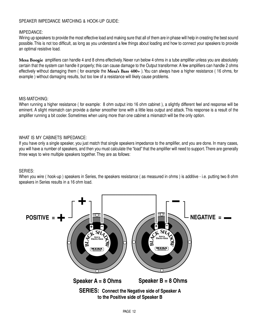 Mesa/Boogie MARK 1 Speaker Impedance Matching & HOOK-UP Guide, Mis-Matching, What is MY Cabinets Impedance, Series 