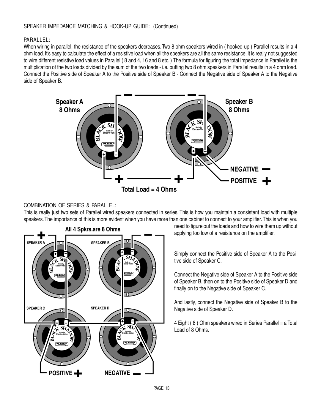 Mesa/Boogie MARK 1 owner manual Combination of Series & Parallel 