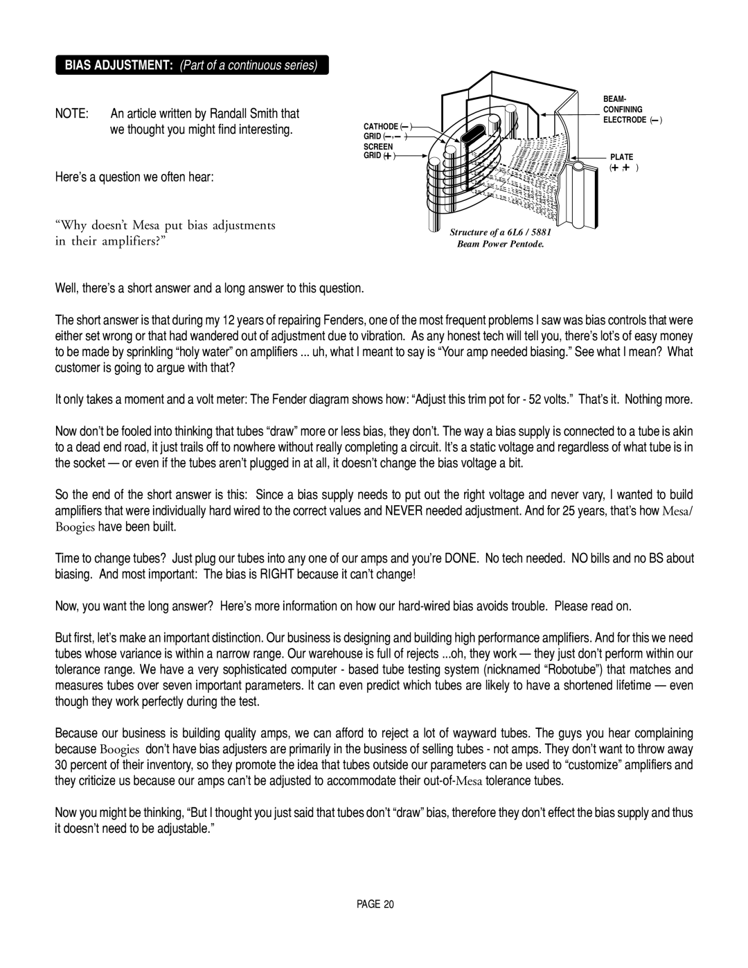 Mesa/Boogie Mark IV Amplifier manual Here’s a question we often hear 