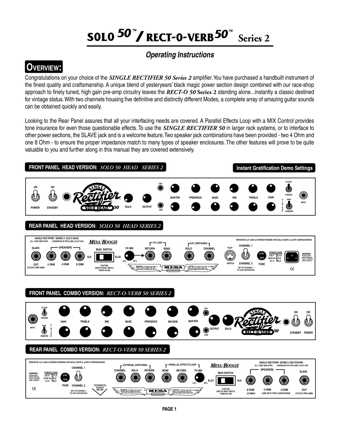 Mesa/Boogie pmn owner manual Series 