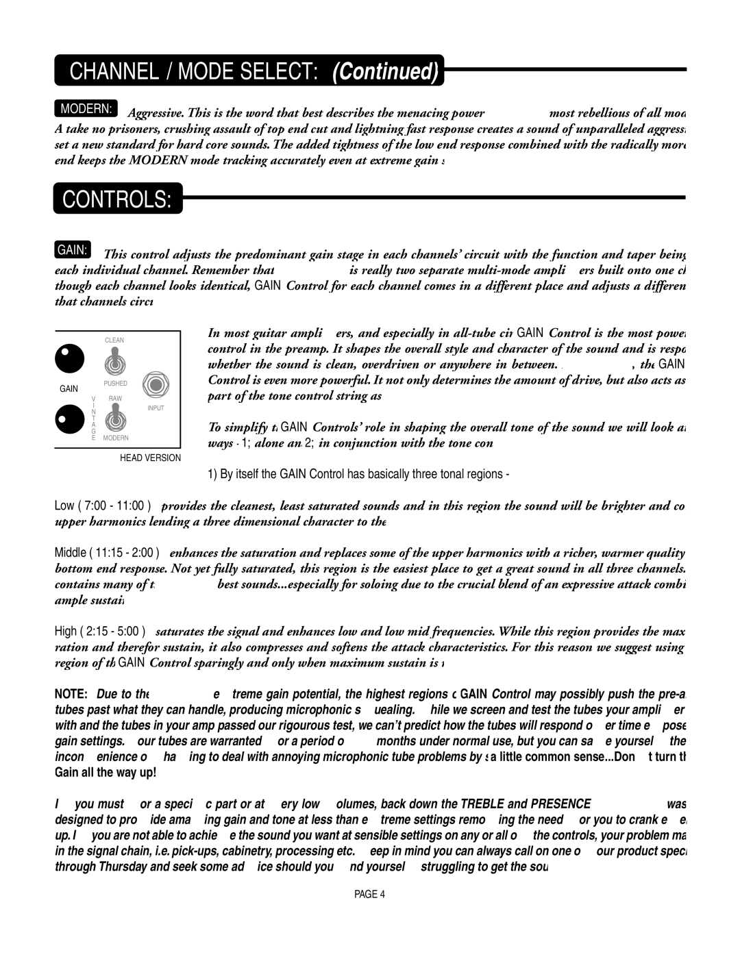 Mesa/Boogie pmn owner manual Controls 