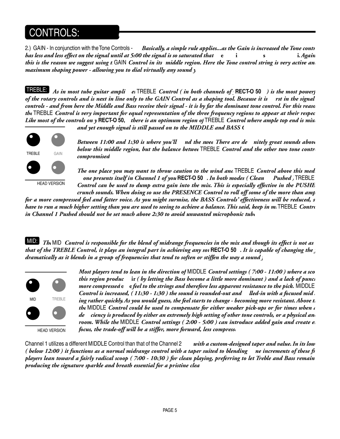 Mesa/Boogie pmn owner manual Controls 