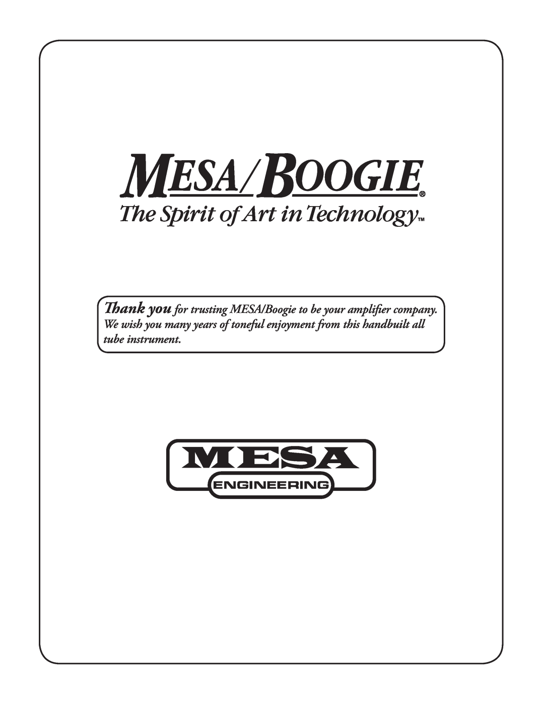 Mesa/Boogie pmn owner manual 