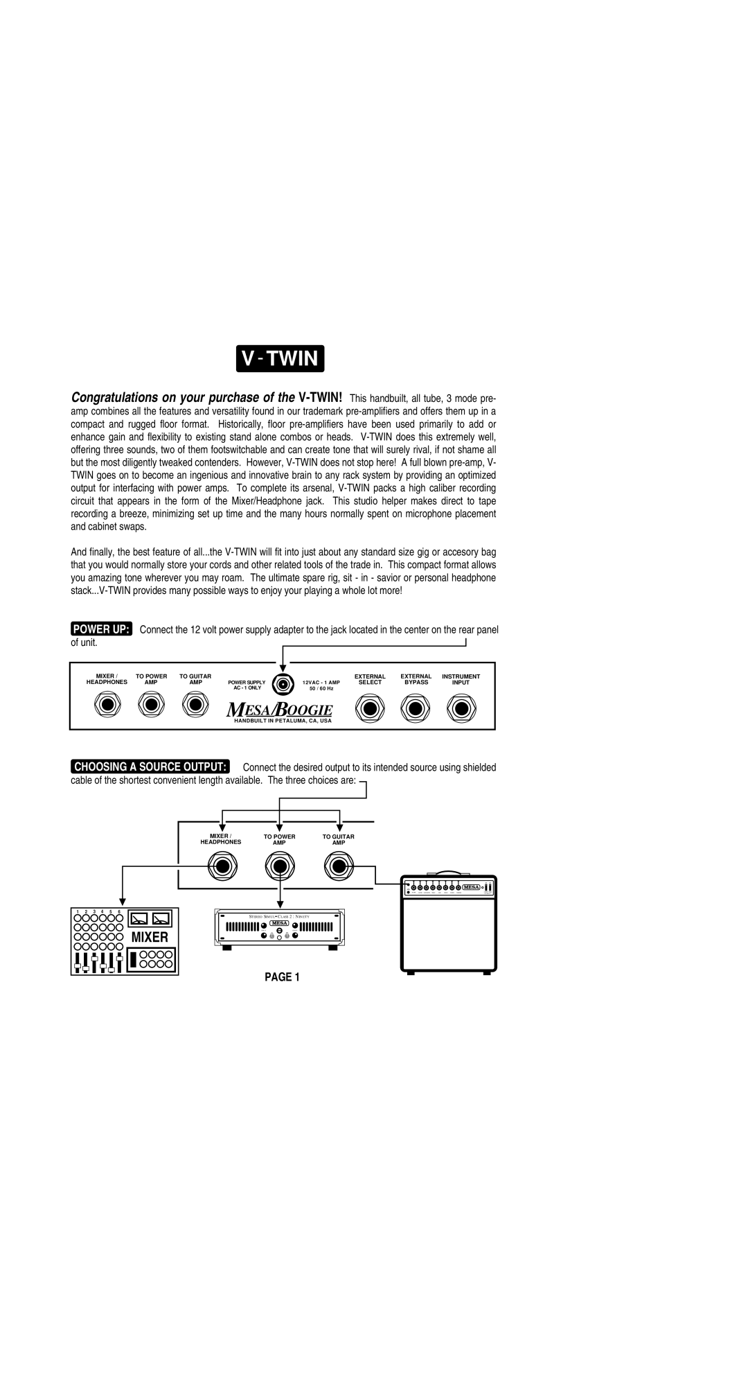 Mesa/Boogie V-TWIN owner manual Twin 