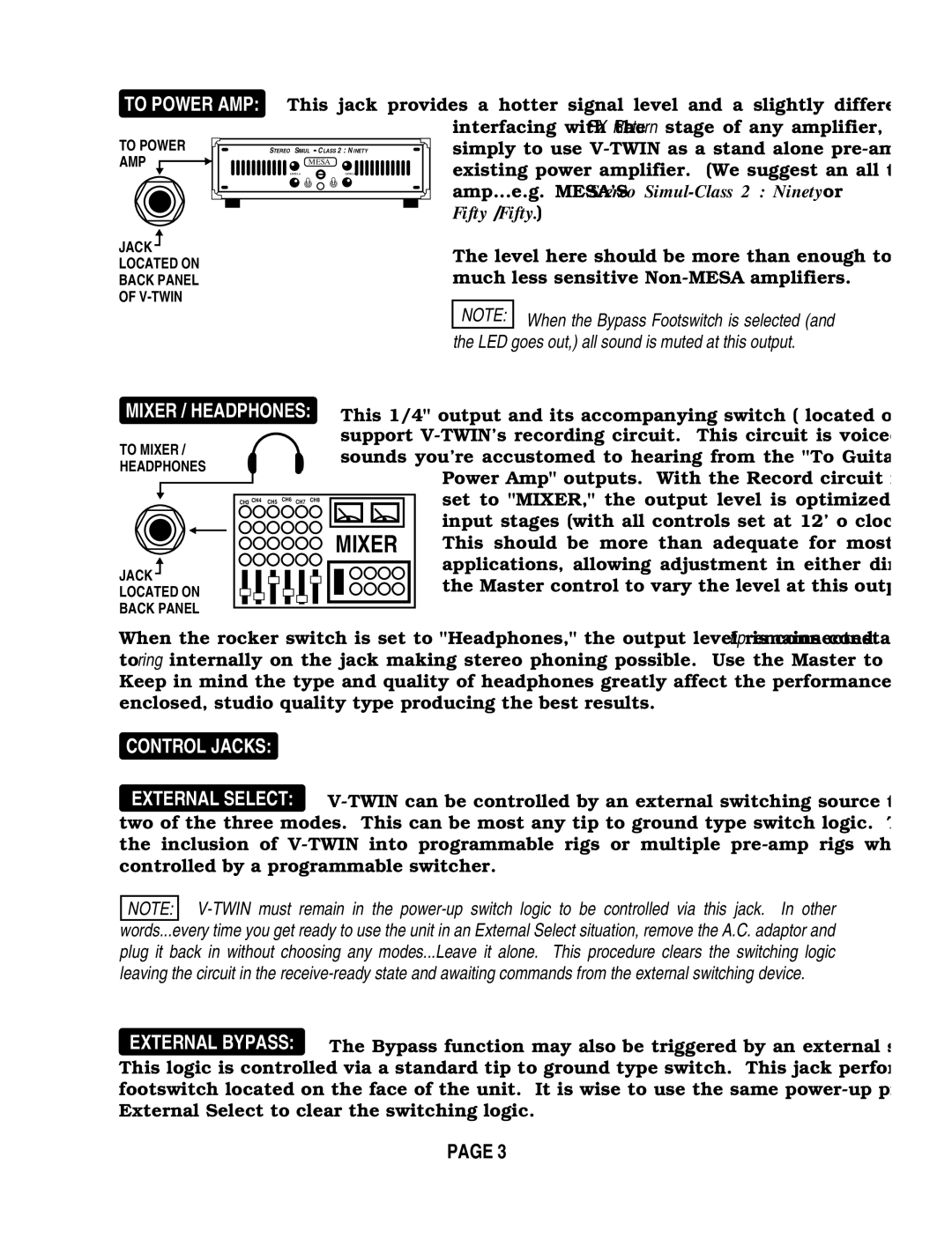 Mesa/Boogie V-TWIN owner manual Amp...e.g. Mesas Stereo Simul-Class 2 Ninety or 