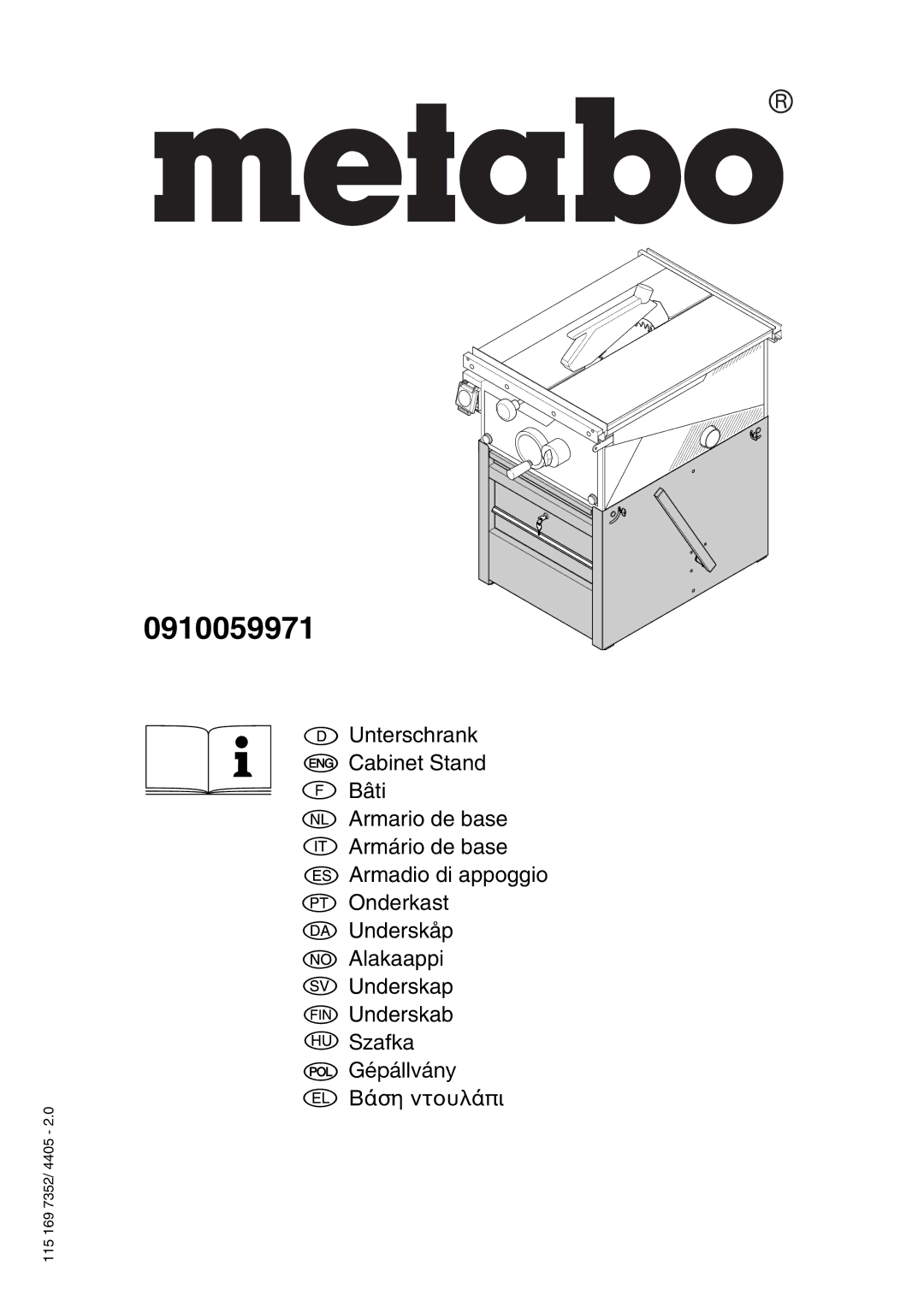 Metabo 0910059971 manual 