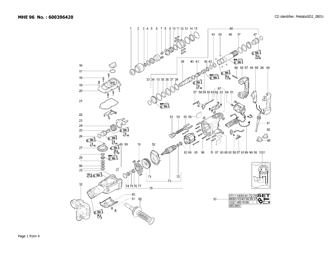 Metabo 600396420 manual MHE 96 No 