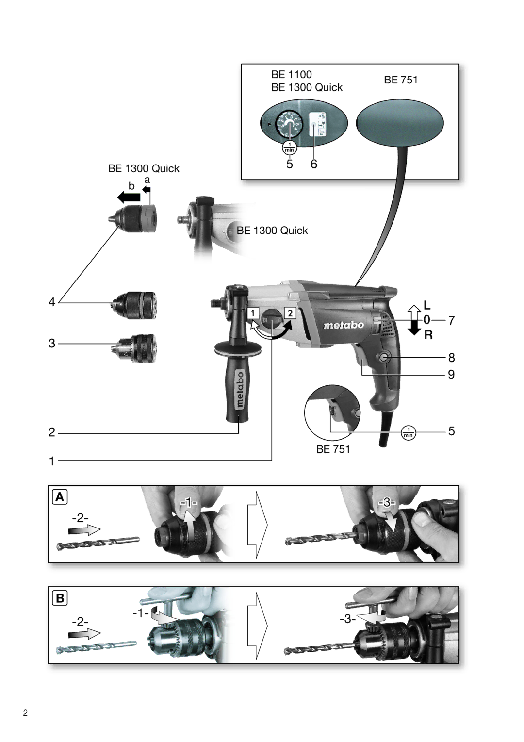 Metabo 600582420, 600581420 manual Be 1300 Quick 