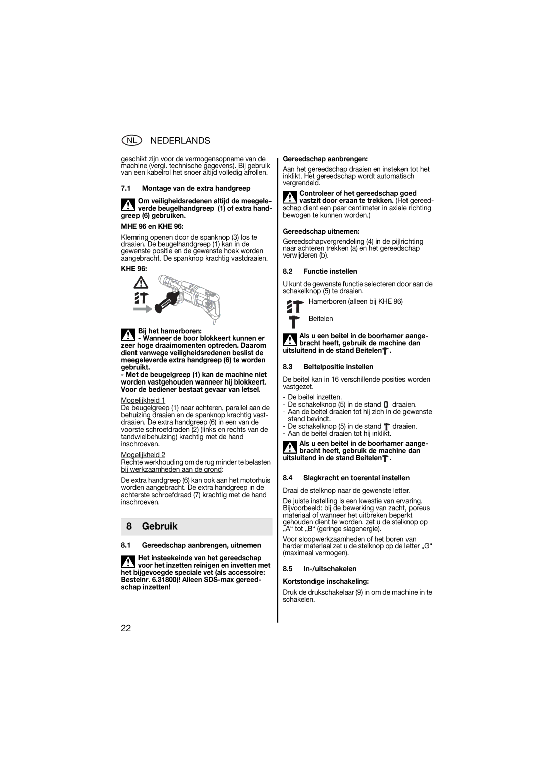 Metabo 600596420 manual Gebruik 