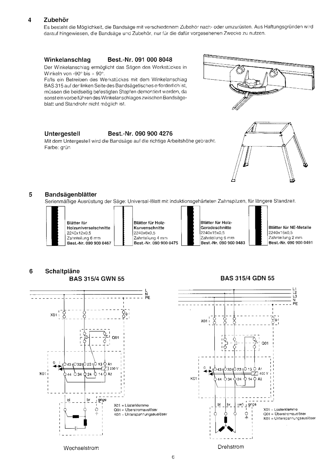 Metabo BAS 315/4 GDN 55, BAS 315/4 GWN 55 manual 