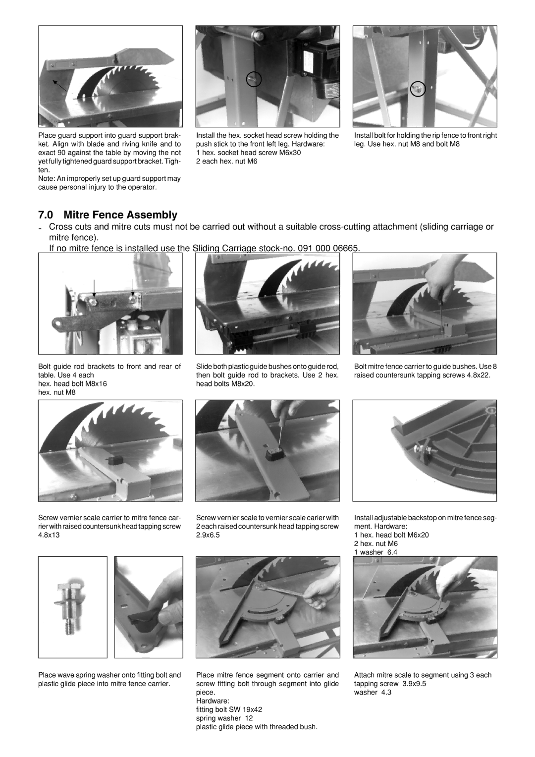 Metabo BKS 450, BKS 400 operating instructions Mitre Fence Assembly 