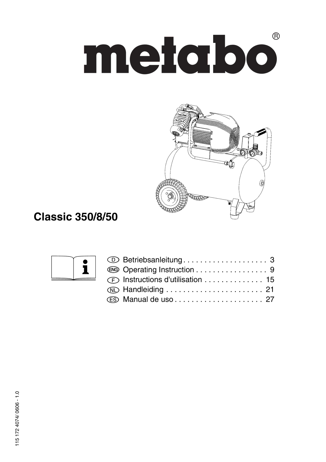 Metabo Classic 8, Classic 50 manual Classic 350/8/50 