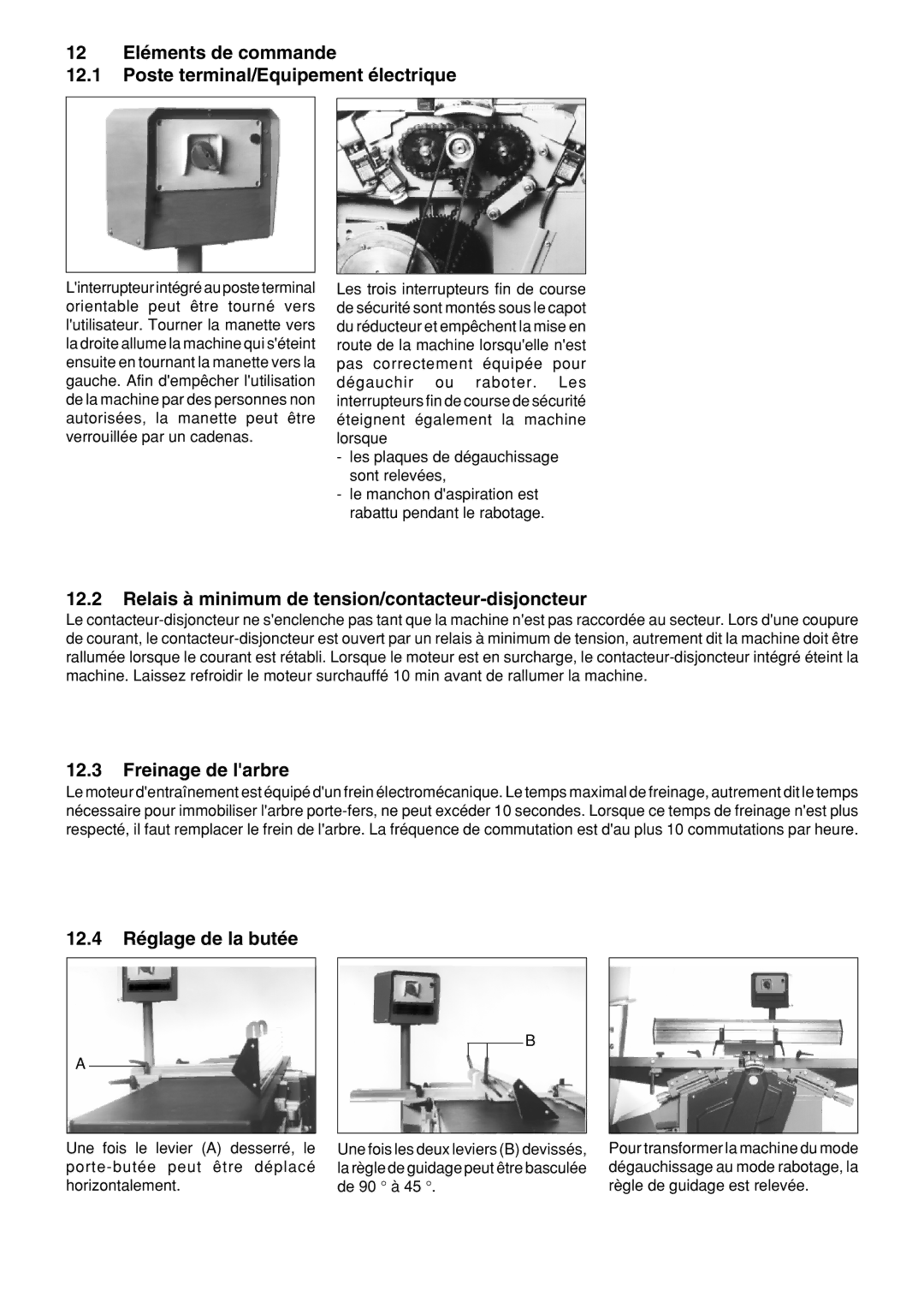 Metabo HC 410 Relais ˆ minimum de tension/contacteur-disjoncteur, Freinage de larbre, 12.4 RŽglage de la butŽe 