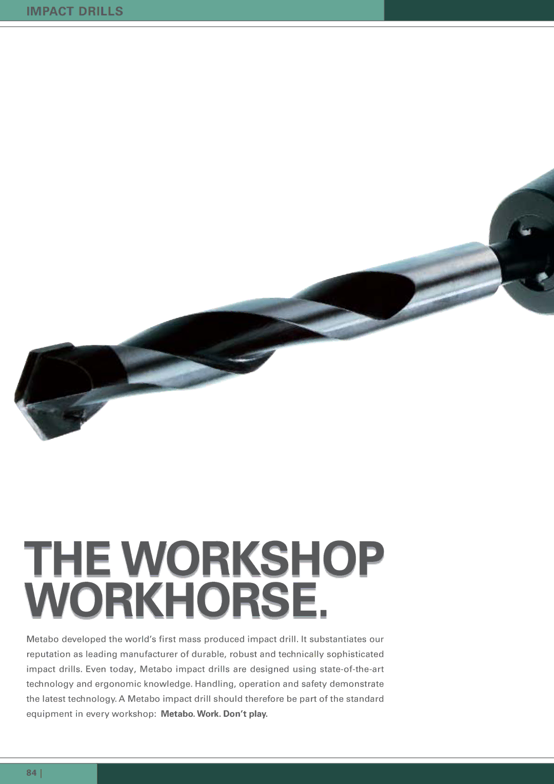 Metabo Impact Drill manual Workshop Workhorse 