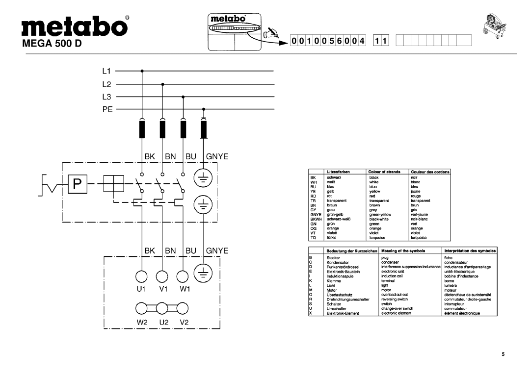 Metabo Mega 500 D manual 