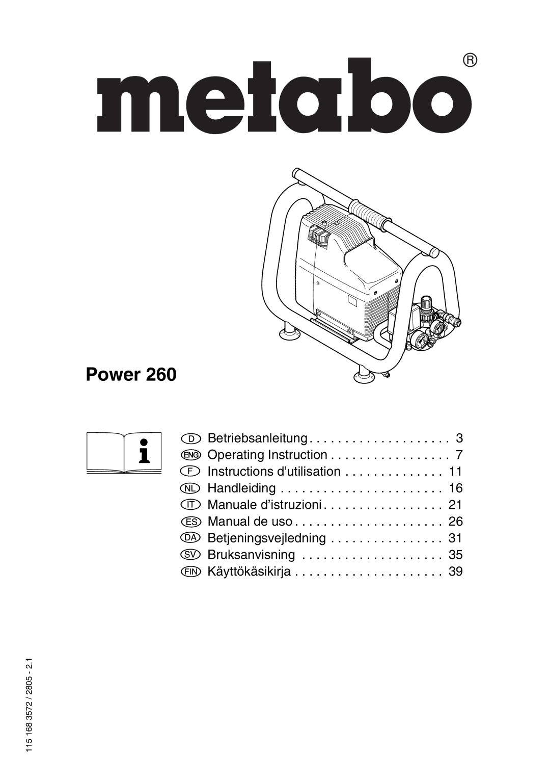 Metabo Power 260 manual 