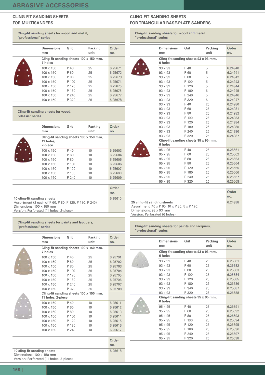 Metabo Wood Sanding Machine manual Abrasive Accessories, CLING-FIT Sanding Sheets For Multisanders 