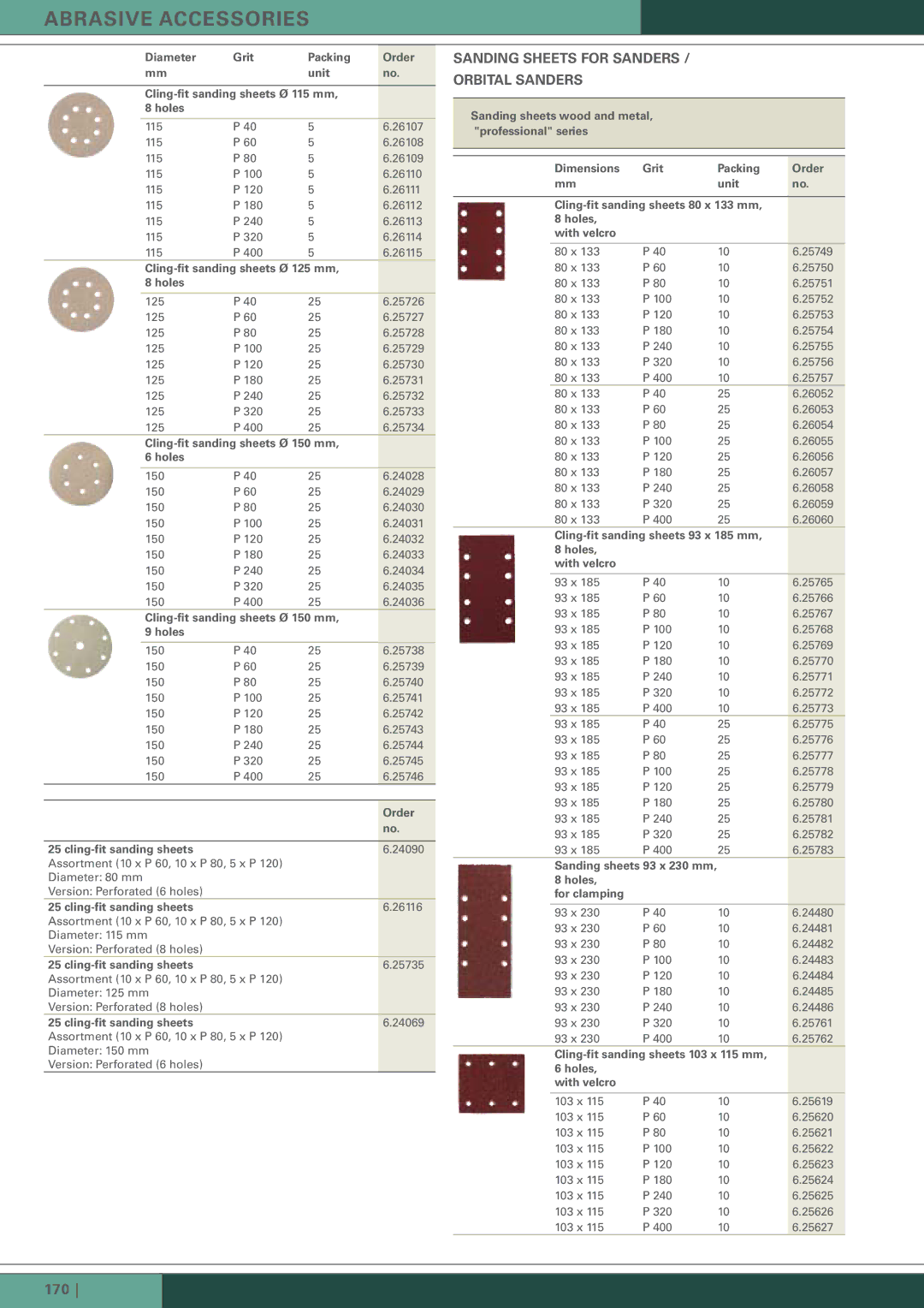 Metabo Wood Sanding Machine manual Sanding Sheets for Sanders Orbital Sanders, Holes For clamping 