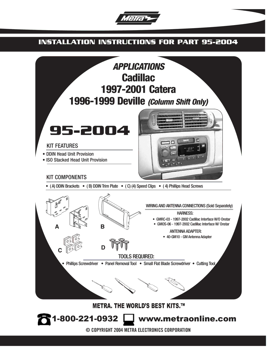 Metra Electronics 95-2004 installation instructions 