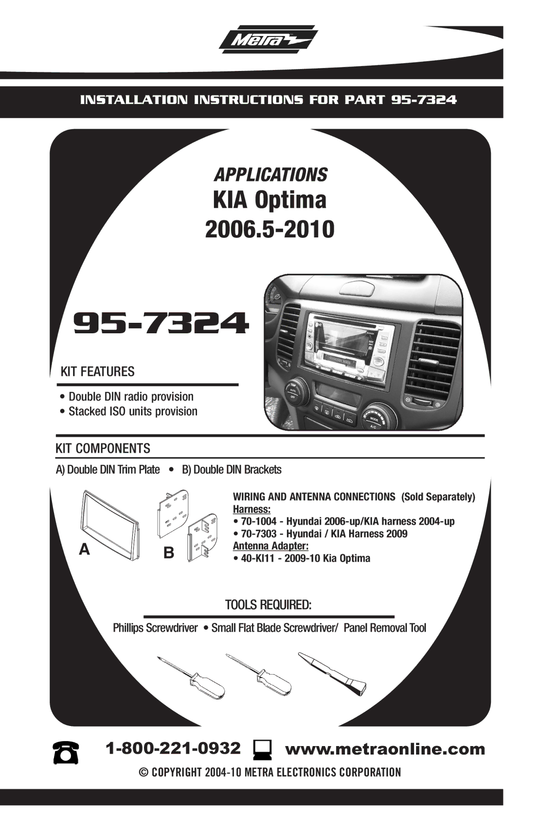 Metra Electronics 95-7324 installation instructions 