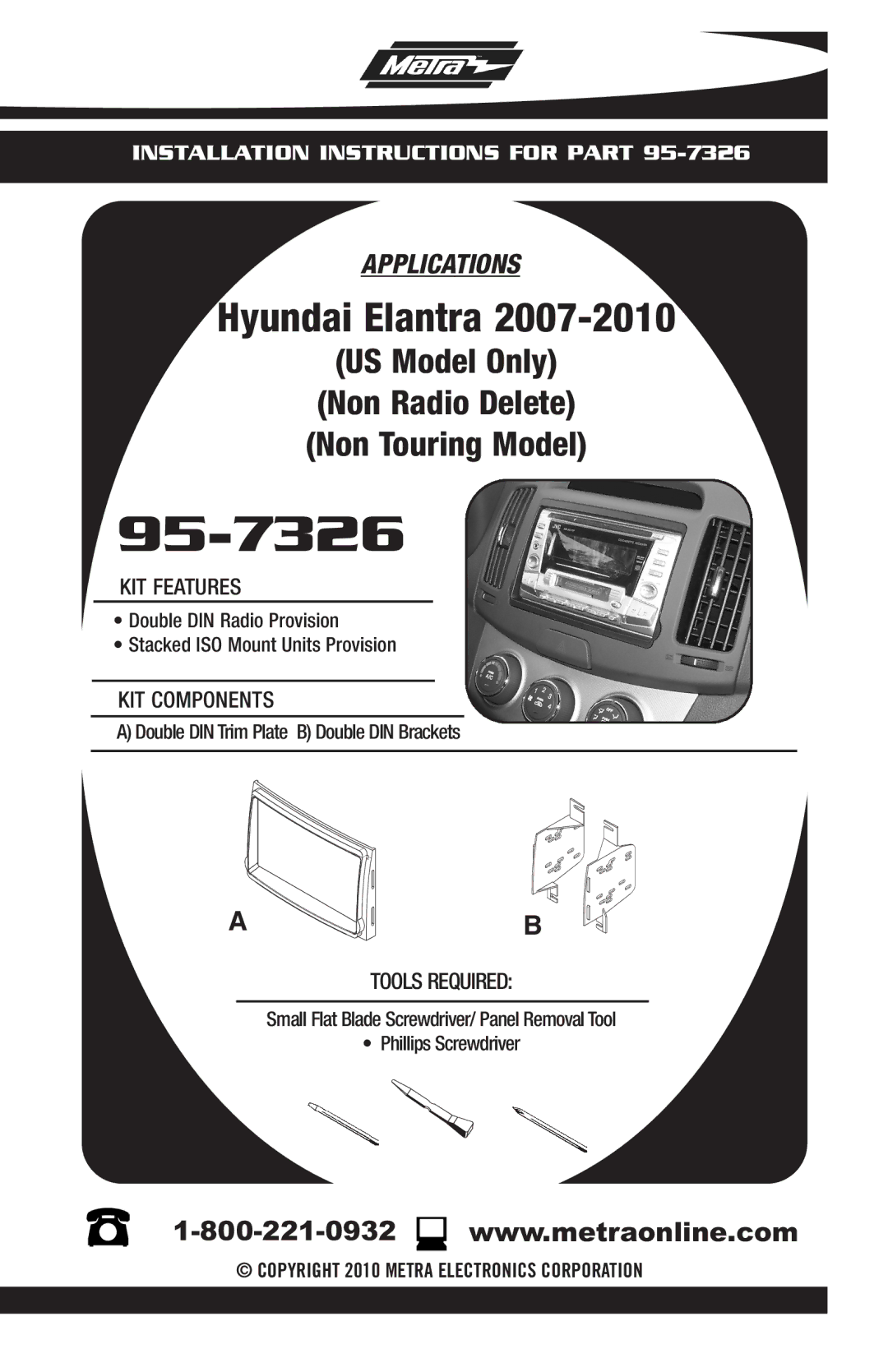 Metra Electronics 95-7326 installation instructions 