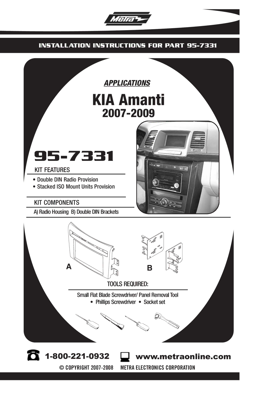 Metra Electronics 95-7331 installation instructions 