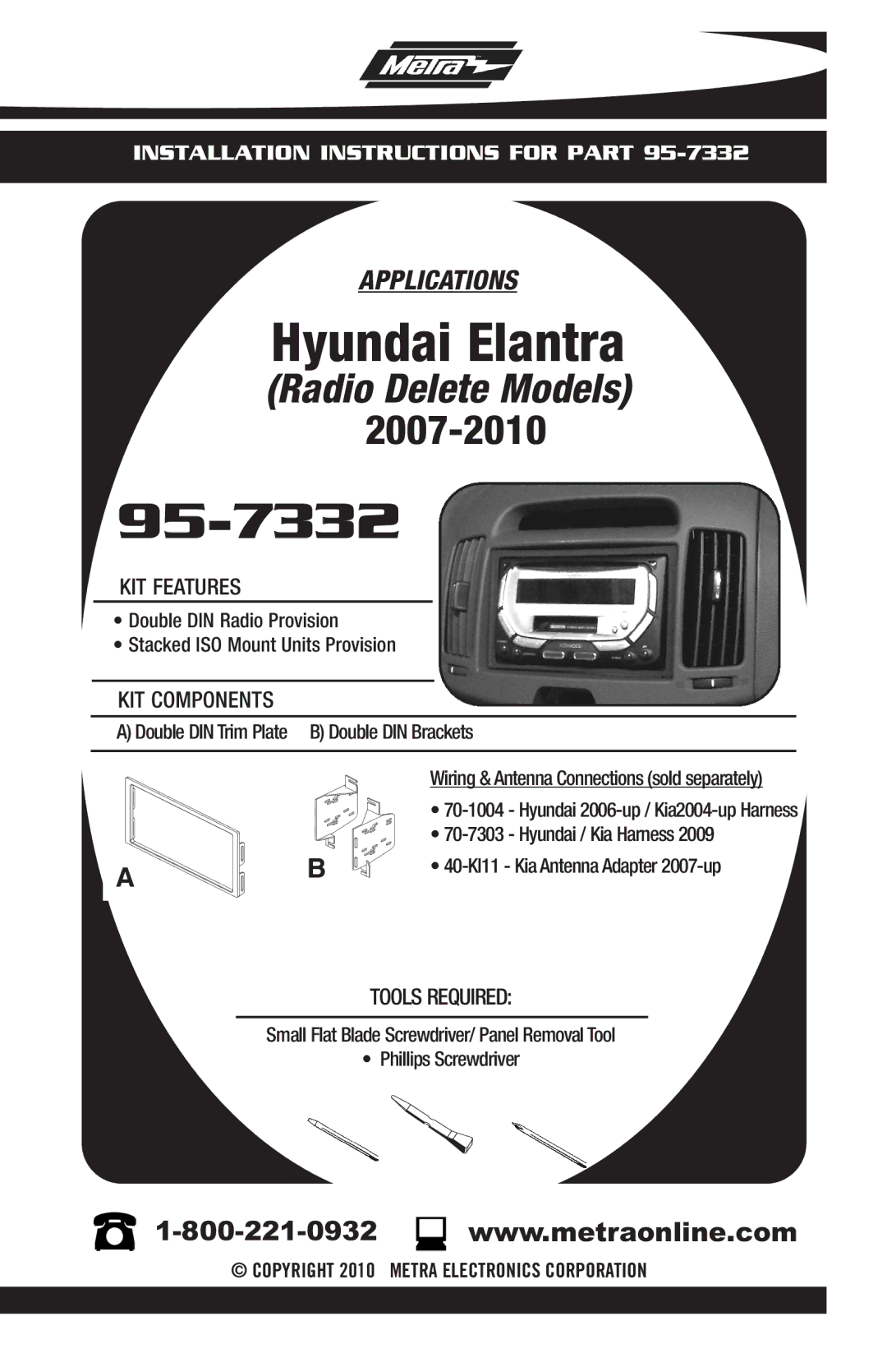 Metra Electronics 95-7332 installation instructions 