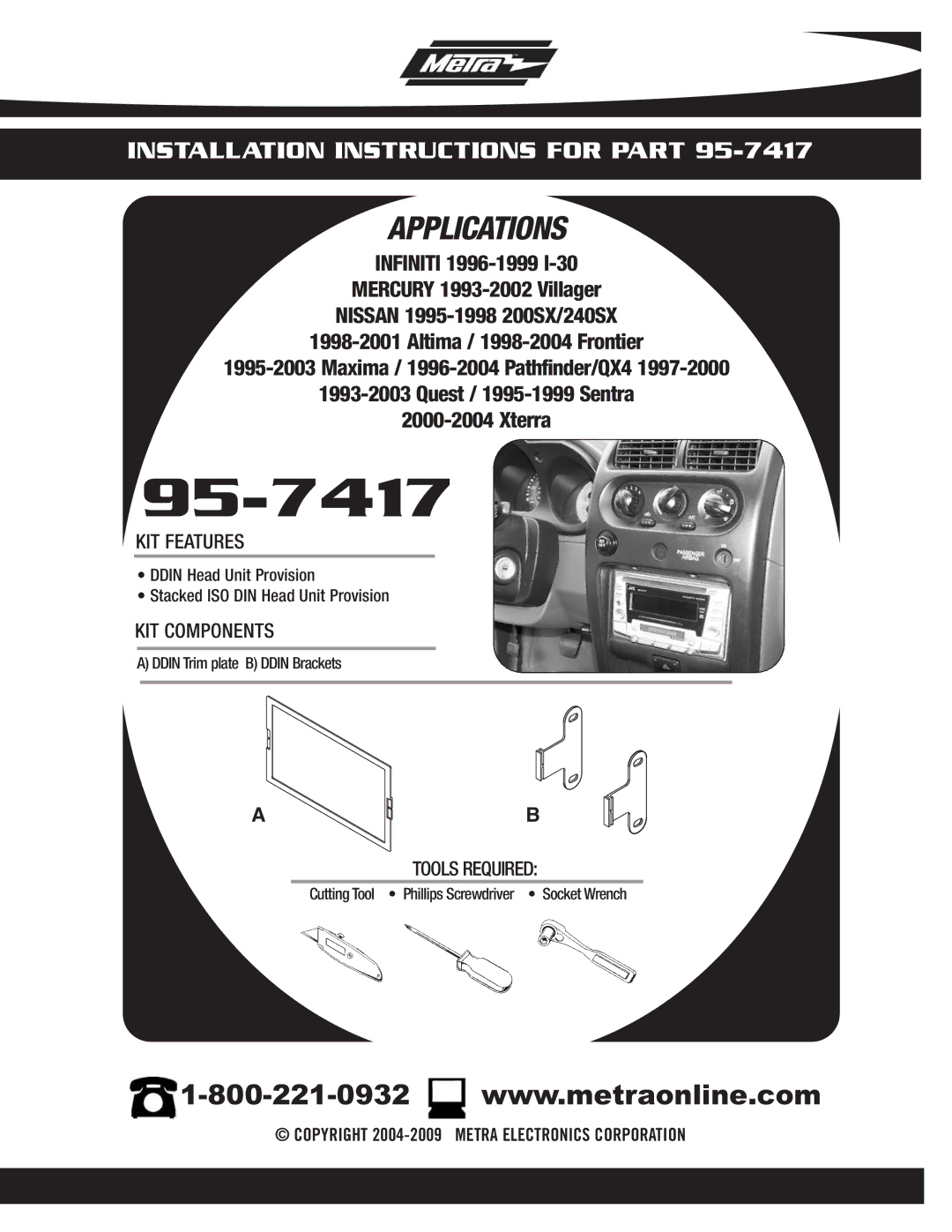 Metra Electronics 95-7417 installation instructions 