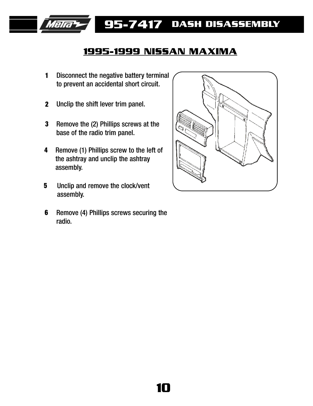 Metra Electronics 95-7417 installation instructions Nissan Maxima 