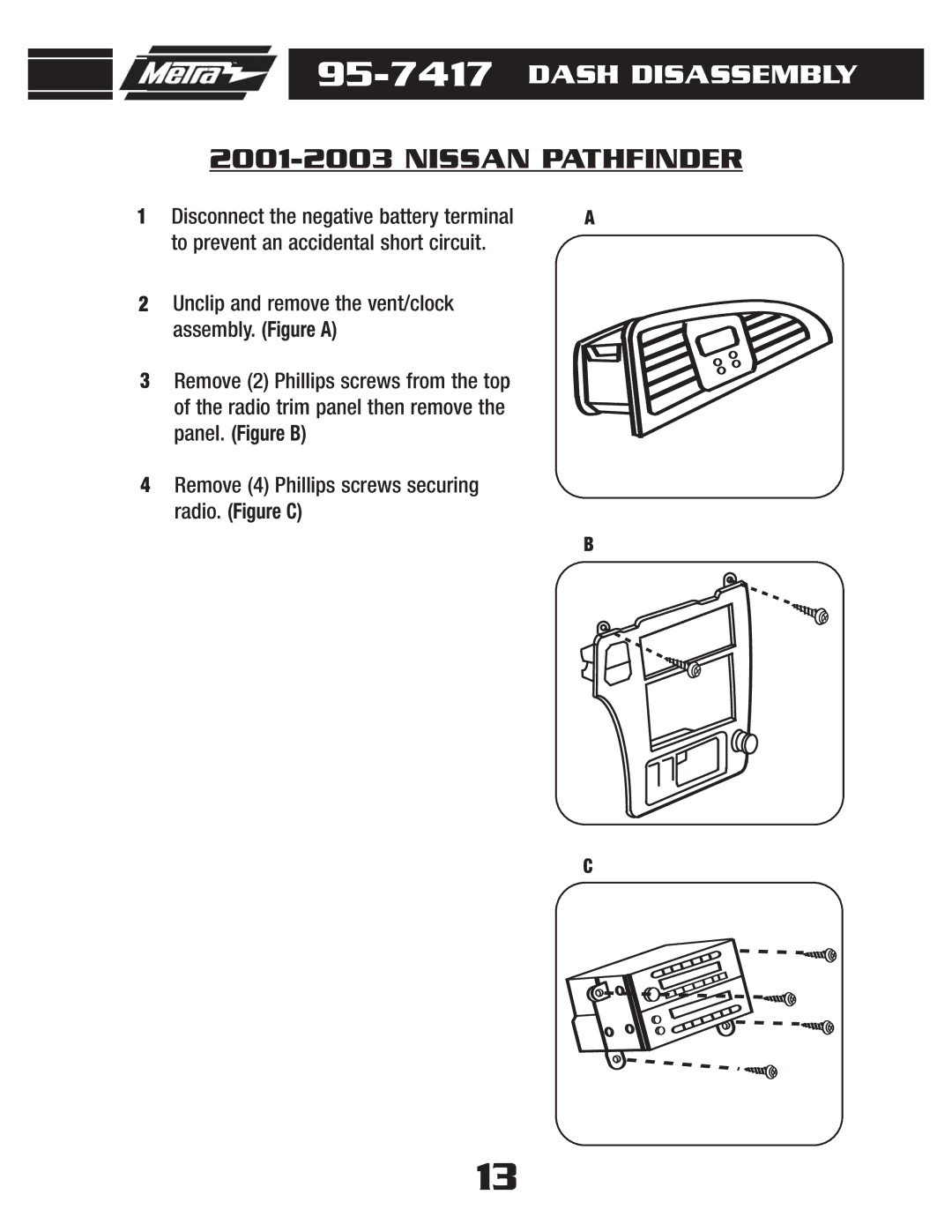 Metra Electronics 95-7417 installation instructions Nissan Pathfinder 