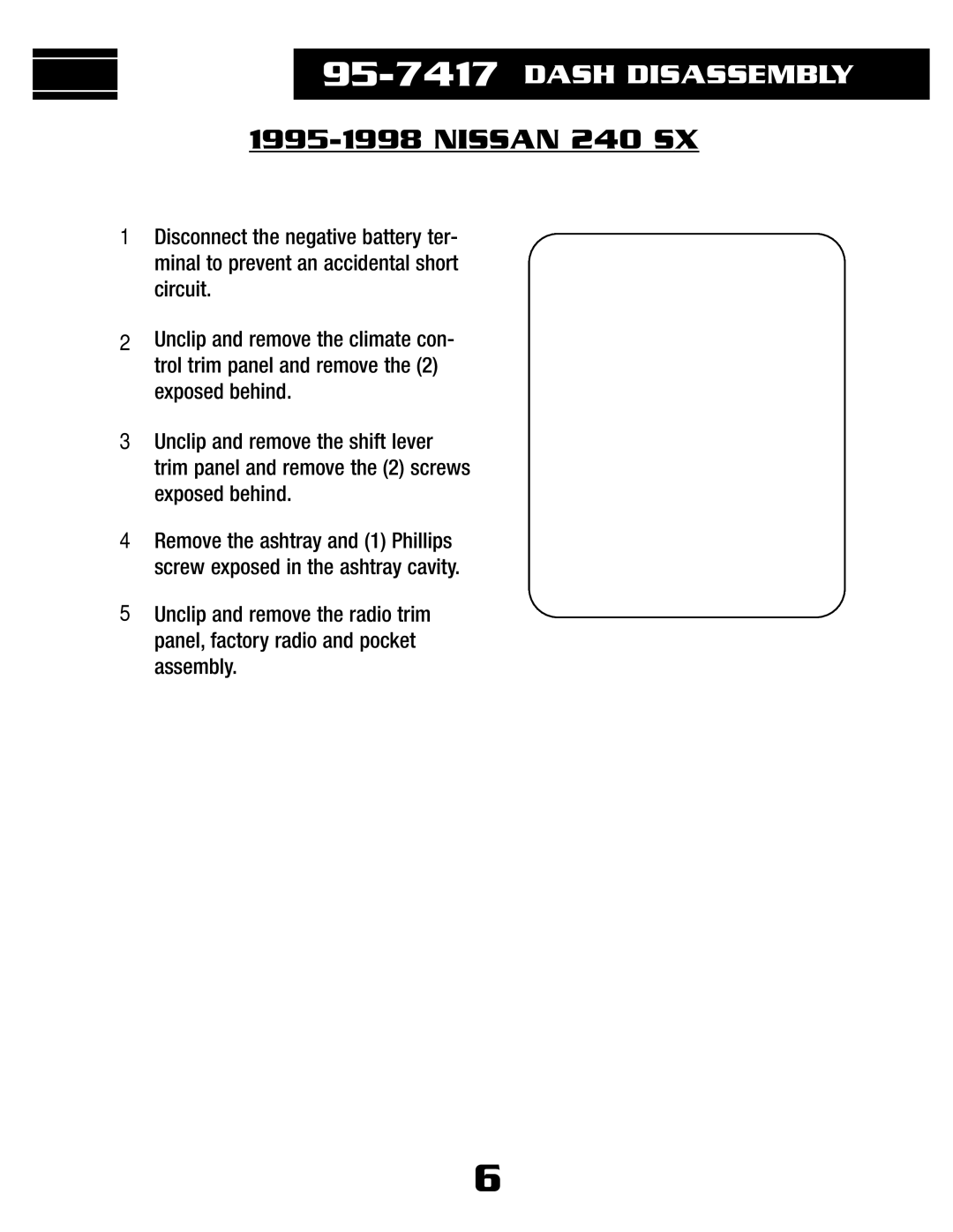 Metra Electronics 95-7417 installation instructions Nissan 240 SX 